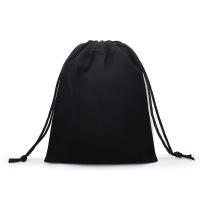 Schmuckbeutel Taschen, Baumwollsamt, andere Effekte, schwarz, 10x15mm, verkauft von PC