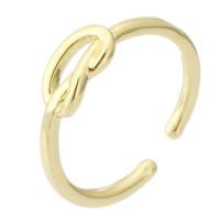 cobre Cuff Ring Finger, cromado de cor dourada, joias de moda & para mulher, dourado, 2mm, tamanho:7, 10PCs/Lot, vendido por Lot