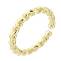 cobre Cuff Ring Finger, Roda, cromado de cor dourada, joias de moda & para mulher, dourado, 3mm, tamanho:6, 10PCs/Lot, vendido por Lot
