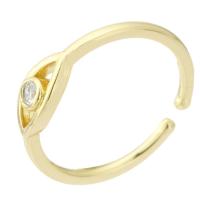 Cubique anneau en laiton Circonia Micro Pave, Rond, Placage de couleur d'or, bijoux de mode & pavé de micro zircon & pour femme, doré, 2mm, Taille:6.5, 10PC/lot, Vendu par lot