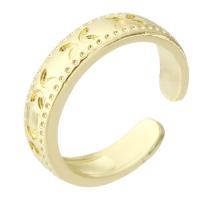 Sárgaréz Mandzsetta Finger Ring, Kerek, arany színű aranyozott, divat ékszerek & a nő, aranysárga, 5mm, Méret:7, 10PC-k/Lot, Által értékesített Lot