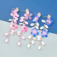 Resin Earring Zinc Alloy with ABS Plastic Pearl & Resin fashion jewelry & for woman & with rhinestone Sold By Pair