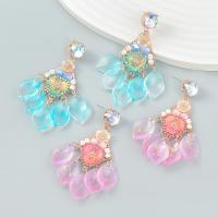 Resin Earring, Tibetan Style, with Resin, fashion jewelry & for woman, more colors for choice, 62x36mm, Sold By Pair