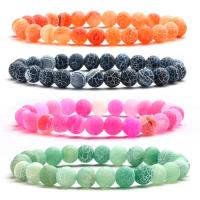 Effloresce Agate Bracelet, Round, fashion jewelry & Unisex, more colors for choice, 8mm, Length:Approx 19 cm, Sold By PC