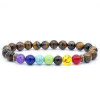 Gemstone Bracelets with Zinc Alloy Round fashion jewelry & for man 8mm Length Approx 19 cm Sold By PC