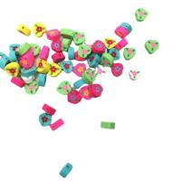 Polymer lerperler, Polymer Clay, Heart, du kan DIY, blandede farver, 10mm, Ca. 100pc'er/Bag, Solgt af Bag