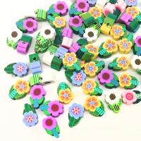 Polymer Clay Beads, Flower, DIY, mixed colors, 10mm, Approx 100PCs/Bag, Sold By Bag
