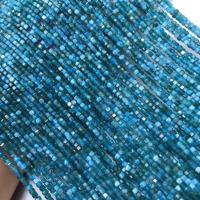 Apatites Beads, Square, polished, DIY & faceted, blue, 2.50mm, Sold Per Approx 38 cm Strand