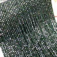 Perline verde pietra oro, verde oropietra, Quadrato, lucido, DIY & sfaccettati, verde, 3-3.5mm, Venduto per Appross. 38 cm filo