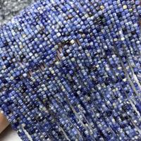 Sodalith Perlen, Sosalith, Quadrat, poliert, DIY & facettierte, blau, 2.50mm, verkauft per ca. 38 cm Strang