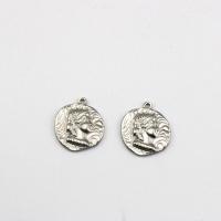 Stainless Steel Pendants, 304 Stainless Steel, Round, DIY, original color, 25.70x22mm, 10PCs/Bag, Sold By Bag