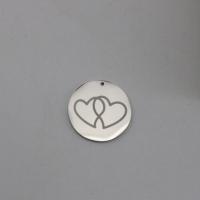 Stainless Steel Pendants, 304 Stainless Steel, Round, polished, DIY, original color, 26.30mm, 10PCs/Bag, Sold By Bag