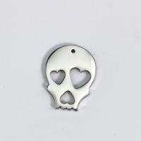 Stainless Steel Skull Pendants, 304 Stainless Steel, polished, DIY & Halloween Jewelry Gift, original color, 21.50x16mm, 10PCs/Bag, Sold By Bag