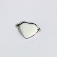 Stainless Steel Connector 304 Stainless Steel Heart polished DIY & 1/1 loop original color Sold By Bag