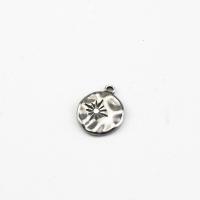 Stainless Steel Pendants, 304 Stainless Steel, Round, polished, DIY, original color, 19x15.30mm, 10PCs/Bag, Sold By Bag
