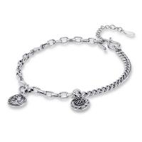 Brass Bracelet & Bangle with 1.18 extender chain silver color plated vintage & for woman silver color nickel lead & cadmium free Length 6.7 Inch Sold By PC