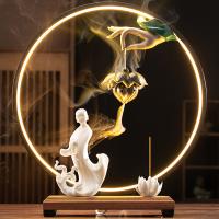 Porcelain Hanging Incense Burner, handmade, for home and office & durable & with LED light & multifunctional & different styles for choice, 400x142x440mm, Sold By PC