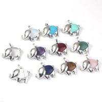 Gemstone Pendants Jewelry Zinc Alloy with Gemstone Elephant & Unisex nickel lead & cadmium free Sold By PC
