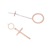 Asymmetric Earrings, 304 Stainless Steel, Vacuum Ion Plating, fashion jewelry & for woman, rose gold color, Sold By Pair