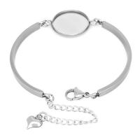 304 Stainless Steel Bracelet Setting with 1.97inch extender chain DIY & for woman original color Length Approx 7.09 Inch Sold By Bag