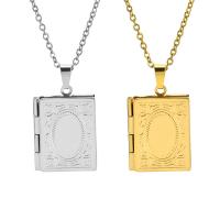 Fashion Locket Necklace 304 Stainless Steel Vacuum Ion Plating with photo locket & Unisex Length Approx 19.69 Inch Sold By Bag