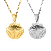 Fashion Locket Necklace, 304 Stainless Steel, Shell, Vacuum Ion Plating, with photo locket & Unisex & different styles for choice, more colors for choice, 22.50x23.50mm, Length:Approx 19.69 Inch, 10PCs/Bag, Sold By Bag