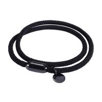 Milan Cord Bracelet with 316 Stainless Steel Vacuum Ion Plating Double Layer & fashion jewelry & Unisex 4mm Sold By PC