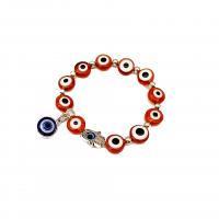Evil Eye Jewelry Bracelet, Resin, with Tibetan Style, Flat Round, plated, fashion jewelry & for woman, more colors for choice, 11mm,6mm, Length:Approx 19 cm, Sold By PC