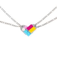 Titanium Steel Necklace, with ABS Plastic, with 8cm extender chain, Heart, patchwork & 2 pieces & fashion jewelry & for couple, more colors for choice, Length:Approx 50 cm, Sold By Pair