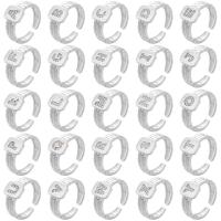 Kubieke Circonia Micro Pave Brass Ring, Messing, De Brief van het alfabet, plated, Verstelbare & verschillende stijlen voor de keuze & micro pave zirconia & voor vrouw, meer kleuren voor de keuze, Verkocht door PC