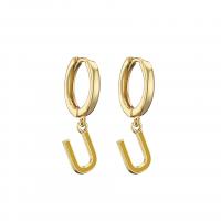 Huggie Hoop Drop Earring Brass gold color plated & for woman & enamel Sold By Pair