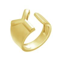 Messing Manchet Finger Ring, De Brief van het alfabet, plated, verschillende stijlen voor de keuze & voor vrouw, meer kleuren voor de keuze, 19x20mm, Verkocht door PC