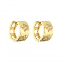 Brass Huggie Hoop Earring, plated, micro pave cubic zirconia & for woman, more colors for choice, 8x17mm, Sold By Pair