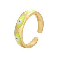 Brass Cuff Finger Ring, gold color plated, Adjustable & for woman & enamel, more colors for choice, 21mm, Sold By PC
