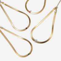 Titanstahl Halskette, goldfarben plattiert, Micro pave Zirkonia & für Frau, keine, 400mm, verkauft von PC