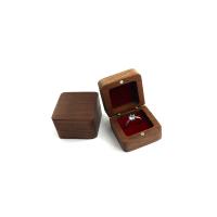 Walnut wood Single Ring Box with Velveteen Square nickel lead & cadmium free Sold By PC