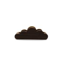 Walnut wood Name Card Holder, Cloud, brown, nickel, lead & cadmium free, 120x22mm, Sold By PC