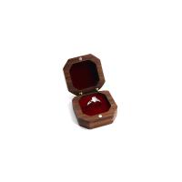 Walnut wood Single Ring Box with Velveteen Square portable nickel lead & cadmium free Sold By PC