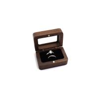 Walnut wood Couple Ring Box with Velveteen Rectangle portable nickel lead & cadmium free Sold By PC