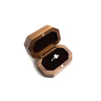 Walnut wood Single Ring Box with Velveteen portable & dustproof nickel lead & cadmium free Sold By PC