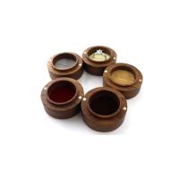 Walnut wood Single Ring Box with Velveteen Round portable & dustproof nickel lead & cadmium free Sold By PC