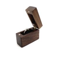 Wood Ring Box Walnut wood with Velveteen Rectangle portable & dustproof black nickel lead & cadmium free Sold By PC