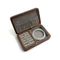 Walnut wood Multifunctional Jewelry Box, with Velveteen, Rectangle, dustproof, grey, nickel, lead & cadmium free, 150x95x36mm, Sold By PC