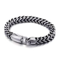 Titanium Steel Bracelet & Bangle with cowhide cord for man original color Length Approx 9.05 Inch Sold By PC