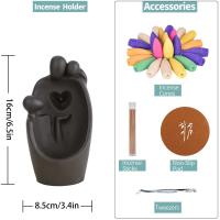Backflow Incense Burner, Purple Clay, handmade, for home and office & durable, 85x75x165mm, Sold By PC