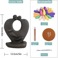 Backflow Incense Burner, Purple Clay, handmade, for home and office & durable, 129x93x160mm, Sold By PC