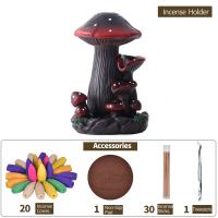 Backflow Incense Burner Resin mushroom handmade for home and office & durable Sold By PC