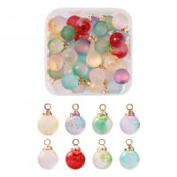 Glass Zinc Alloy Pendant with Plastic Box & Glass DIY mixed colors nickel lead & cadmium free Sold By Box