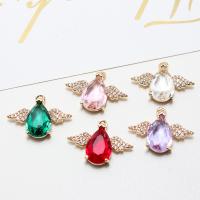 Rhinestone Brass Pendants, with Glass Rhinestone, high quality plated, DIY & with rhinestone, more colors for choice, nickel, lead & cadmium free, 20x15mm, Sold By PC