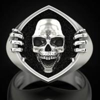 Tibetan Style Finger Ring, Skull, silver color plated, fashion jewelry & different size for choice & for man, nickel, lead & cadmium free, 8mm, Sold By PC